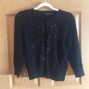 Size medium black cardigan with sequins